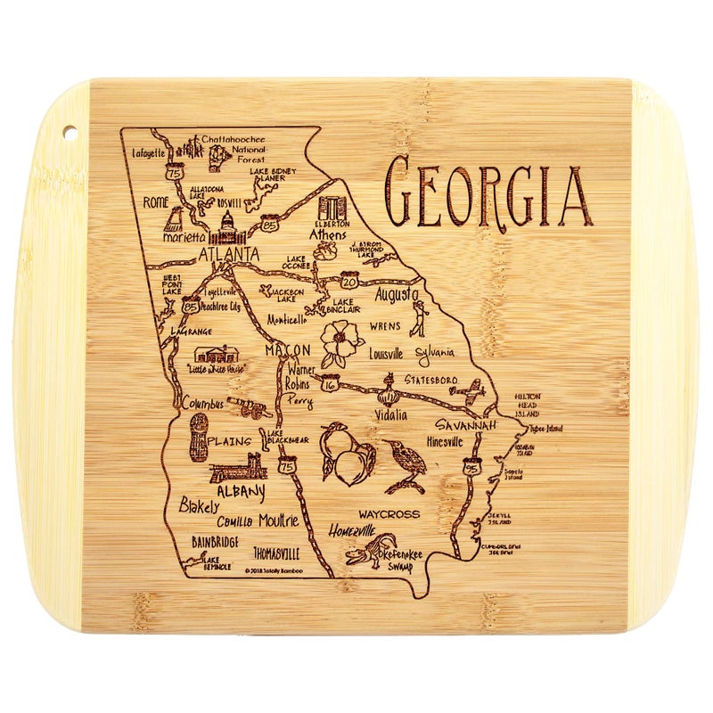Totally Bamboo A Slice of Life Georgia State Serving and Cutting Board, 11" x 8.75" - Image 1